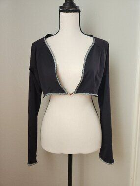Lotus Black with Silver Detailing Ballet Shrug Womens Size Large